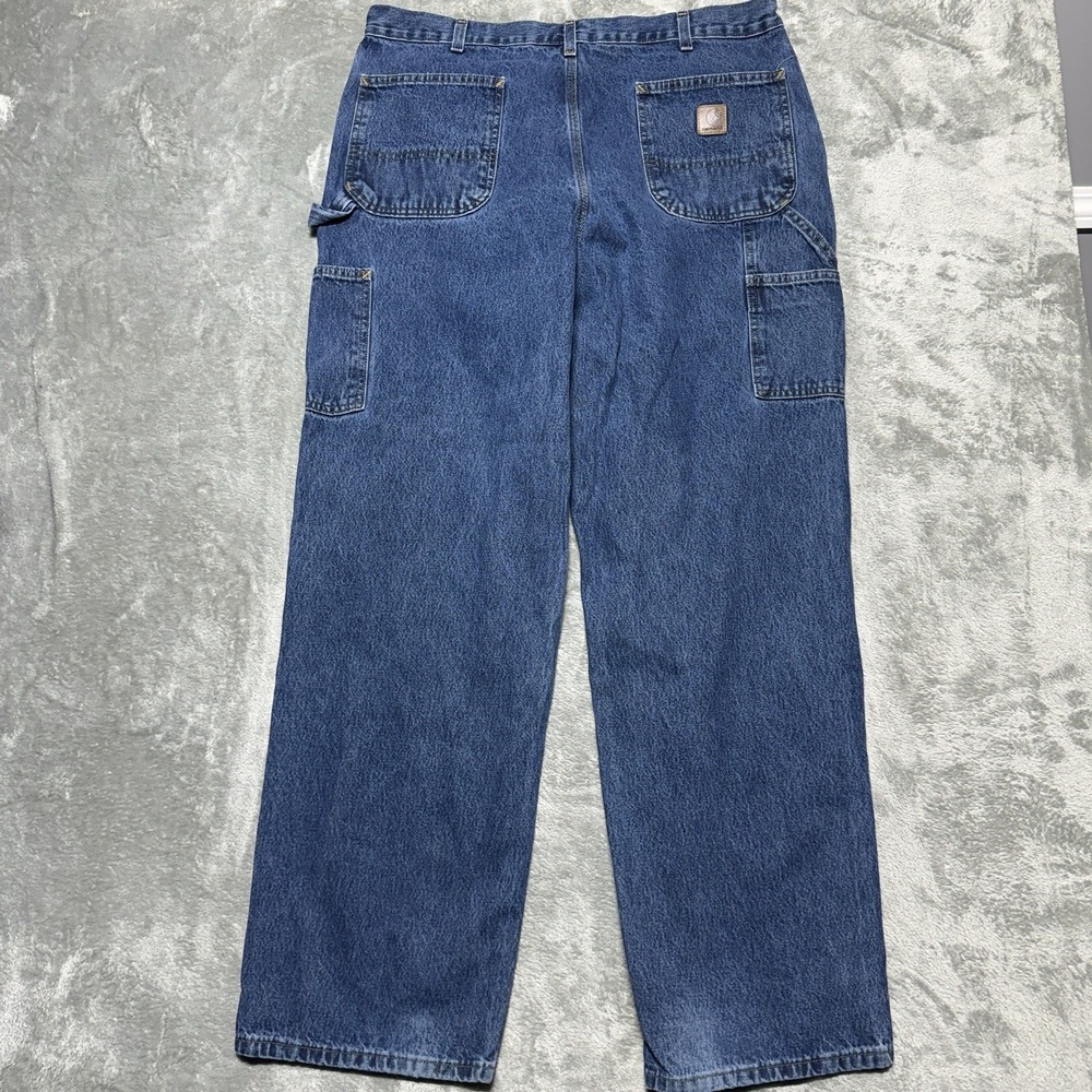 Carhartt Original Dungaree Fit Men's Work Jeans 38x32 (Meas. 37x32) Blue Denim